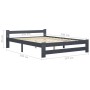 Estructura de cama madera maciza de pino gris oscuro 140x200 cm de vidaXL, Camas y somieres - Ref: Foro24-322022, Precio: 121...