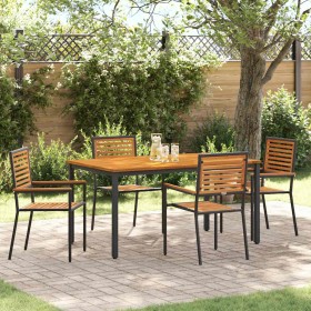 Conjunto de Comedor de Jardín 5 pcs Negro y Marrón en Sillas de jardín | Comprar online en Foru.es