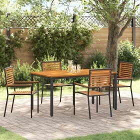 Conjunto de Comedor de Jardín 5 pcs Negro y Marrón en Sillas de jardín | Comprar online en Foru.es