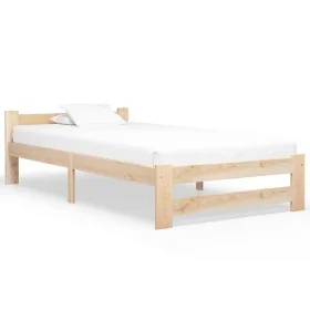 Bettgestell aus massivem Kiefernholz, 90 x 200 cm von vidaXL, Betten und Lattenroste - Ref: Foro24-321991, Preis: 99,83 €, Ra...