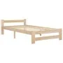 Solid pine wood bed frame 90x200 cm by vidaXL, Beds and slatted bases - Ref: Foro24-321991, Price: 99,83 €, Discount: %