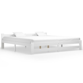 Estructura de cama madera maciza de pino blanca 200x200 cm de vidaXL, Camas y somieres - Ref: Foro24-322004, Precio: 114,73 €...
