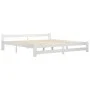 Solid white pine wood bed frame 200x200 cm by vidaXL, Beds and slatted bases - Ref: Foro24-322004, Price: 119,71 €, Discount: %