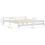 Solid white pine wood bed frame 200x200 cm by vidaXL, Beds and slatted bases - Ref: Foro24-322004, Price: 119,71 €, Discount: %