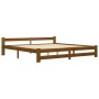 Estructura de cama madera maciza pino marrón miel 200x200 cm de vidaXL, Camas y somieres - Ref: Foro24-322011, Precio: 103,71...