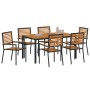Conjunto de Comedor de Jardín 7 pcs Negro y Marrón en Sillas de jardín | Comprar online en Foru.es