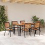 Conjunto de Comedor de Jardín 7 pcs Negro y Marrón en Sillas de jardín | Comprar online en Foru.es