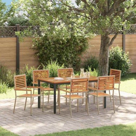 Conjunto de Comedor de Jardín 7 pcs Beige y Marrón en Sillas de jardín | Comprar online en Foru.es