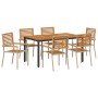 Conjunto de Comedor de Jardín 7 pcs Beige y Marrón en Sillas de jardín | Comprar online en Foru.es
