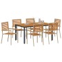 Conjunto de Comedor de Jardín 7 pcs Beige y Marrón en Sillas de jardín | Comprar online en Foru.es