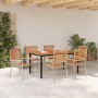 Conjunto de Comedor de Jardín 7 pcs Beige y Marrón en Sillas de jardín | Comprar online en Foru.es