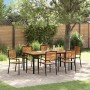 Conjunto de Comedor de Jardín 7 pcs Negro y Marrón en Sillas de jardín | Comprar online en Foru.es