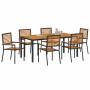 Conjunto de Comedor de Jardín 7 pcs Negro y Marrón en Sillas de jardín | Comprar online en Foru.es