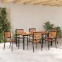 Conjunto de Comedor de Jardín 7 pcs Negro y Marrón en Sillas de jardín | Comprar online en Foru.es