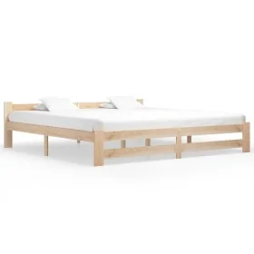 Bettgestell aus massivem Kiefernholz, 200 x 200 cm von vidaXL, Betten und Lattenroste - Ref: Foro24-321997, Preis: 102,84 €, ...
