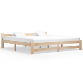 Estructura de cama madera maciza de pino 200x200 cm de vidaXL, Camas y somieres - Ref: Foro24-321997, Precio: 103,71 €, Descu...