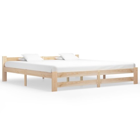 Estructura de cama madera maciza de pino 200x200 cm de vidaXL, Camas y somieres - Ref: Foro24-321997, Precio: 103,71 €, Descu...