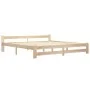 Solid pine wood bed frame 200x200 cm by vidaXL, Beds and slatted bases - Ref: Foro24-321997, Price: 102,84 €, Discount: %