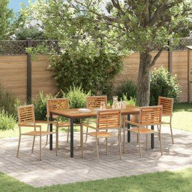 Conjunto de Comedor de Jardín 7 pcs Beige y Marrón en Sillas de jardín | Comprar online en Foru.es