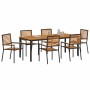 Conjunto de Comedor de Jardín 7 pcs Negro y Marrón en Sillas de jardín | Comprar online en Foru.es