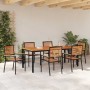 Conjunto de Comedor de Jardín 7 pcs Negro y Marrón en Sillas de jardín | Comprar online en Foru.es