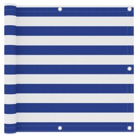 Toldo para balcón tela oxford blanco y azul 90x500 cm en Sombrillas | Comprar online en Foru.es