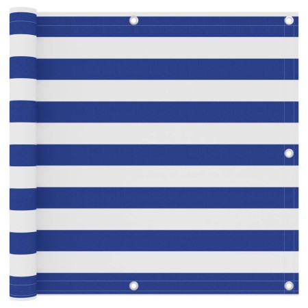 Toldo para balcón tela oxford blanco y azul 90x500 cm en Sombrillas | Comprar online en Foru.es