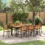 Conjunto de Comedor de Jardín 9 pcs Negro y Marrón en Sillas de jardín | Comprar online en Foru.es