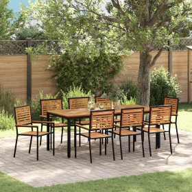 Conjunto de Comedor de Jardín 9 pcs Negro y Marrón en Sillas de jardín | Comprar online en Foru.es