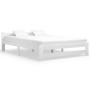 Estructura de cama de madera maciza de pino blanco 160x200 cm de vidaXL, Camas y somieres - Ref: Foro24-322002, Precio: 127,3...