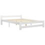 Estructura de cama de madera maciza de pino blanco 160x200 cm de vidaXL, Camas y somieres - Ref: Foro24-322002, Precio: 127,3...