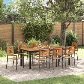 Conjunto de Comedor de Jardín 9 pcs Gris y marrón en Sillas de jardín | Comprar online en Foru.es