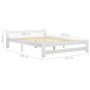 Estructura de cama de madera maciza de pino blanco 160x200 cm de vidaXL, Camas y somieres - Ref: Foro24-322002, Precio: 127,3...