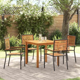 Conjunto de Comedor de Jardín 5 pcs Negro en Sillas de jardín | Comprar online en Foru.es