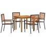 Conjunto de Comedor de Jardín 5 pcs Negro en Sillas de jardín | Comprar online en Foru.es