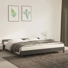 Dark gray velvet bed frame with headboard 200x200 cm by vidaXL, Beds and slatted bases - Ref: Foro24-347592, Price: 133,00 €,...