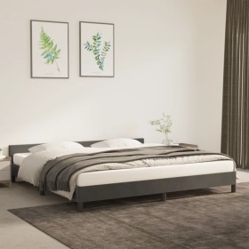 Estructura cama con cabecero terciopelo gris oscuro 200x200 cm de vidaXL, Camas y somieres - Ref: Foro24-347592, Precio: 135,...