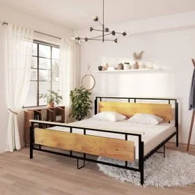 Estructura de cama de metal 200x200 cm de vidaXL, Camas y somieres - Ref: Foro24-324875, Precio: 152,48 €, Descuento: %