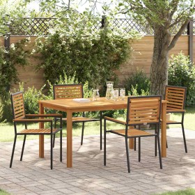 Conjunto de Comedor de Jardín 5 pcs Negro en Sillas de jardín | Comprar online en Foru.es
