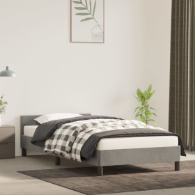 Estructura de cama con cabecero terciopelo gris claro 90x200 cm de vidaXL, Camas y somieres - Ref: Foro24-347549, Precio: 91,...