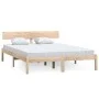 Estructura de cama de madera maciza de pino 140x190 cm de vidaXL, Camas y somieres - Ref: Foro24-810127, Precio: 93,97 €, Des...