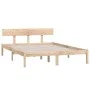 Estructura de cama de madera maciza de pino 140x190 cm de vidaXL, Camas y somieres - Ref: Foro24-810127, Precio: 93,97 €, Des...