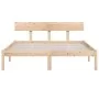Estructura de cama de madera maciza de pino 140x190 cm de vidaXL, Camas y somieres - Ref: Foro24-810127, Precio: 93,97 €, Des...