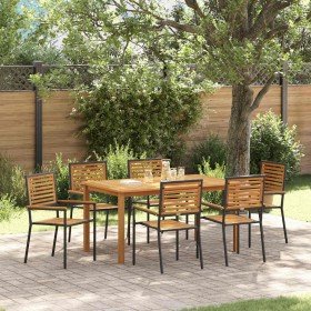Conjunto de Comedor de Jardín 7 pcs Negro en Sillas de jardín | Comprar online en Foru.es