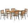 Conjunto de Comedor de Jardín 7 pcs Negro en Sillas de jardín | Comprar online en Foru.es