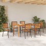 Conjunto de Comedor de Jardín 7 pcs Negro en Sillas de jardín | Comprar online en Foru.es