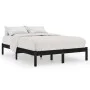 Solid black pine wood bed frame 140x190 cm by vidaXL, Beds and slatted bases - Ref: Foro24-810001, Price: 98,77 €, Discount: %