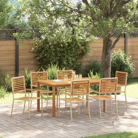 Conjunto de Comedor de Jardín 7 pcs Beige en Sillas de jardín | Comprar online en Foru.es