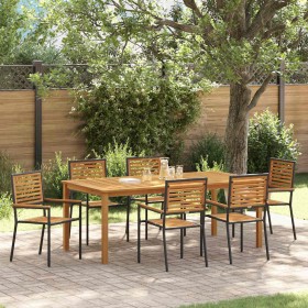 Conjunto de Comedor de Jardín 7 pcs Negro en Sillas de jardín | Comprar online en Foru.es