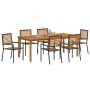 Conjunto de Comedor de Jardín 7 pcs Negro en Sillas de jardín | Comprar online en Foru.es